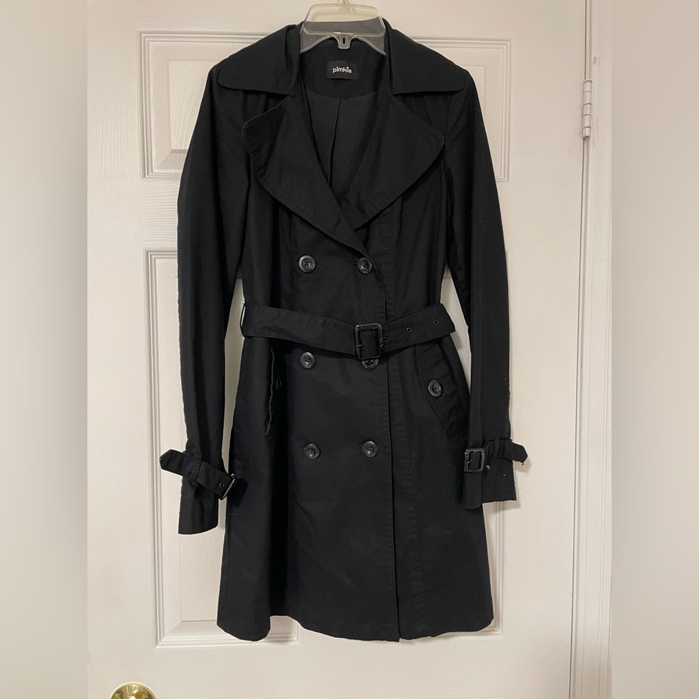 Pimkie Black Double-Breasted Trench Coat